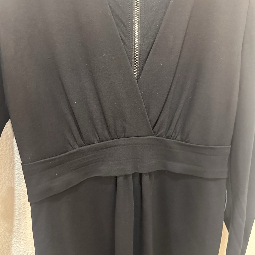 Burberry London Black Dress 10 Long Sleeve Knee Length Office Minimalist Luxury - Picture 5 of 14
